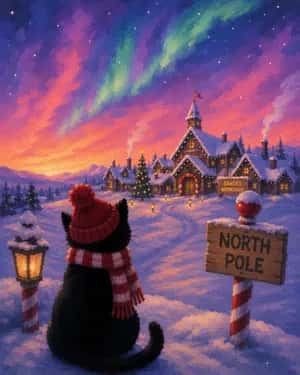 Cat at the North Pole