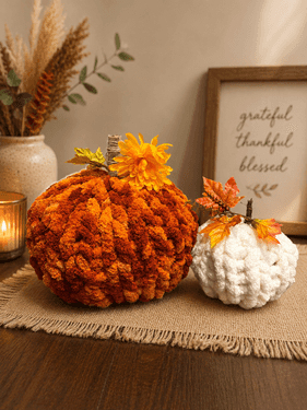 Chunky Knit Pumpkin Duo