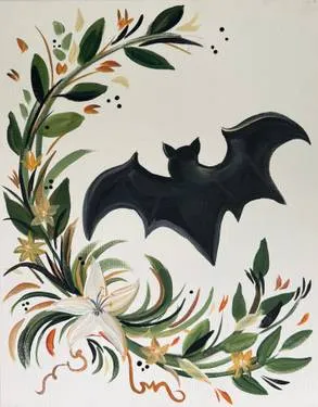 Paint Nite: Beautiful Boho Halloween Bat — Painting