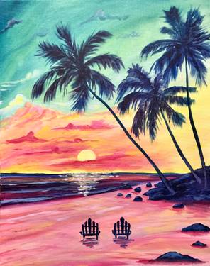 Vintage Beach Love — Painting