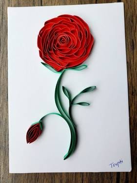 Paper Quilling Rose Frame Making Workshop with Trupti More @Virtual — Painting
