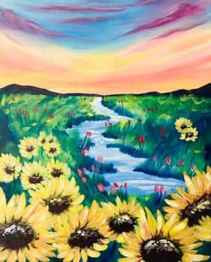 Riverside Sunflower Blooms