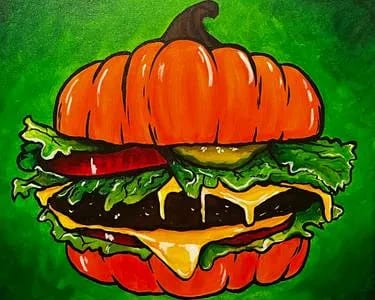 Halloween Cheeseburger - Spear Ridge Cafe — Painting