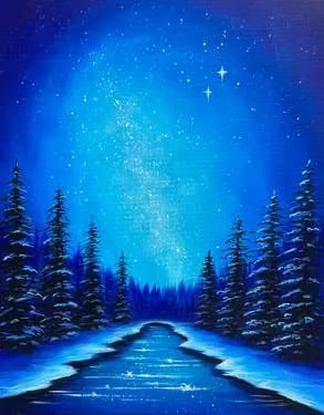 Winter River at East Side Heartland — Painting