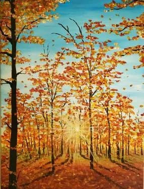 Orange Autumn Moon — Painting