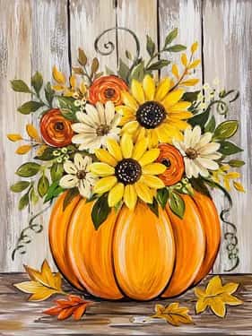 Sunflower Floral Bouquet Pumpkin