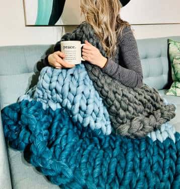 Mixed Colour Chunky Blanket