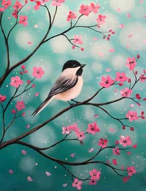 Chickadee Cherry Blossoms