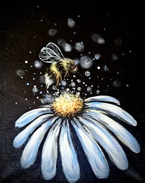 Daisy and Bumblebee at Mexicali Rosa's — Painting