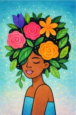 She Blooms — Painting