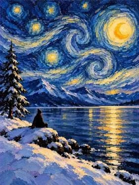 Lost in a Starry Night — Painting
