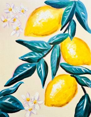 Paint Nite: Lemons with Blossoms — Painting