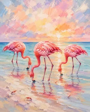 Flamingo Beach Sunset at Ace & Vine in Napa — Painting