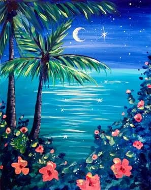 Crescent Moon Beach — Painting