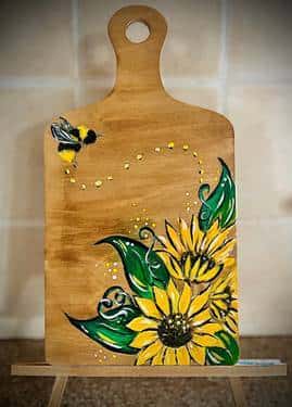 Bee My Sunshine decorative 12” Wood cutting board