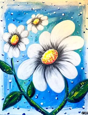 Big Daisies in Mist — Painting