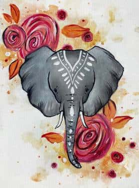Floral Boho Elephant II