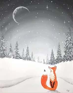 Moonlit Winter Fox