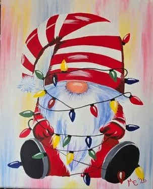 Tied up Christmas gnome — Painting