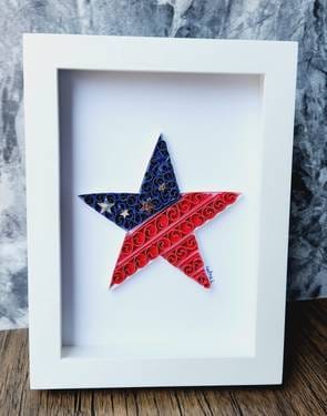 Paper Quilling USA Flag Themed Star Frame Making Workshop with Trupti More @Virtual — Painting