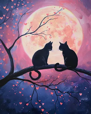 Whisker kisses & Valentines wishes — Painting