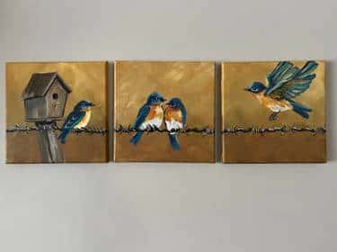Blue Bird Triptych
