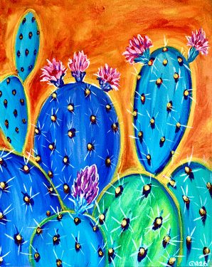 Paint Nite @ Broadway Nepean SATURDAYS: Colorful Cactus Blooms — Painting