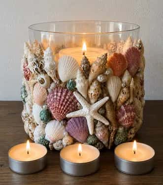 Seashell Candle Holder & Tea Lights