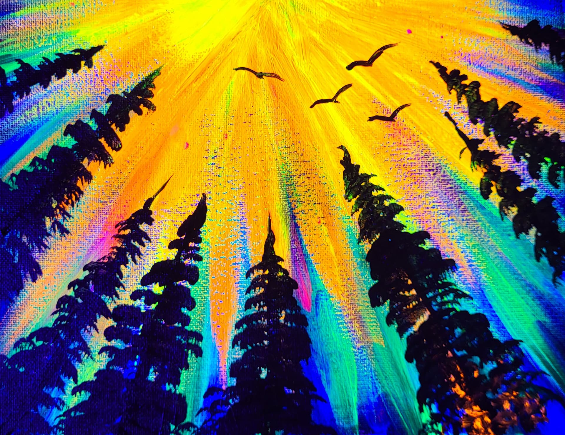 Glow in the Dark BLACKLIGHT Forest