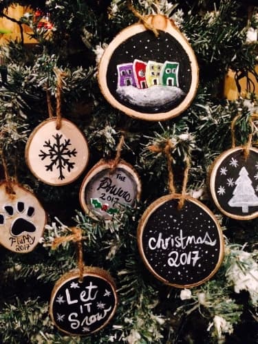 Customizable Wood Slice Ornaments