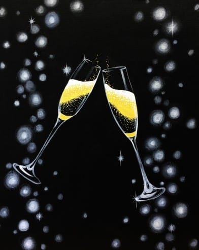 Champagne Toast for the New Year at Mtn. Mike's in Santa Rosa — Painting