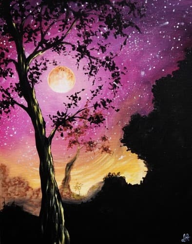 Starry Moonlit Tree