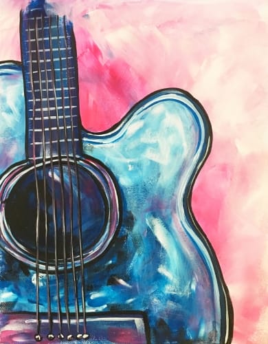 Electric Blue Guitar — Painting