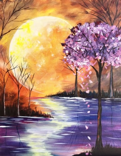 Last Bloom Under a Magical Moon — Painting