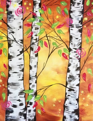 Autumn Birches' Be Blooming