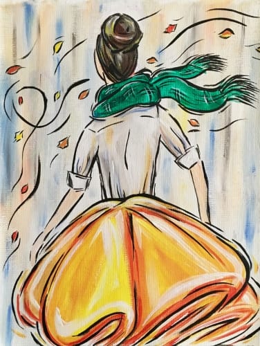 Windy Autumn Day — Painting