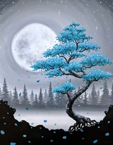 Teal Bonsai Among the Misty Pines