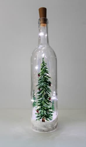 Twinkling Tree Wine Bottle with Fairy Lights