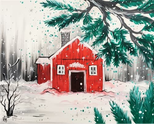 Red House in Snow