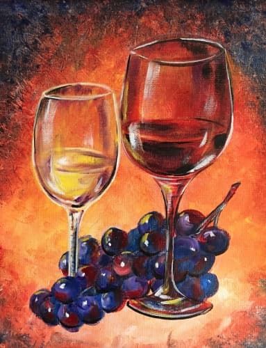 Red and White wine glasses