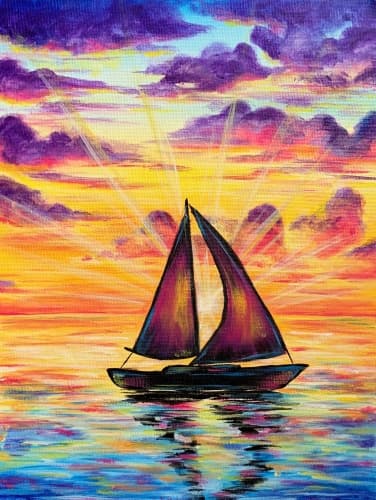 Sailing Sunset Silhouette