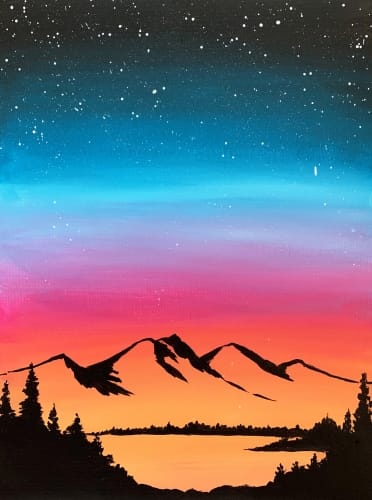 06/18/26 - Starry Mountain Silhouette — Painting