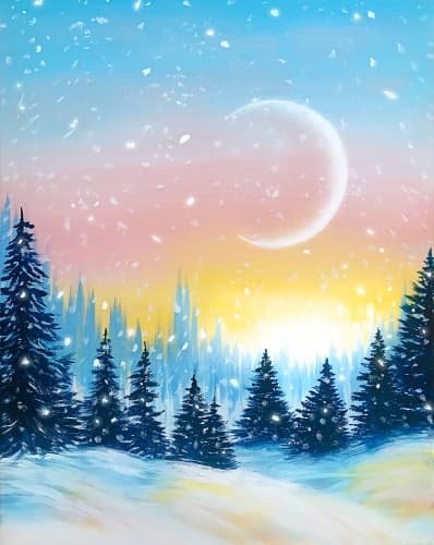 Snowy Sparkle Sunset