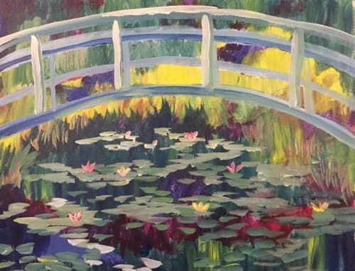 Impressionist Monet Bridge Over Lilies