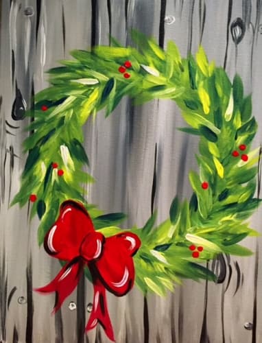 Holiday Red Bow Wreath