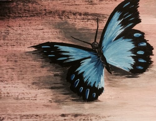 Cool Blue Butterfly — Painting