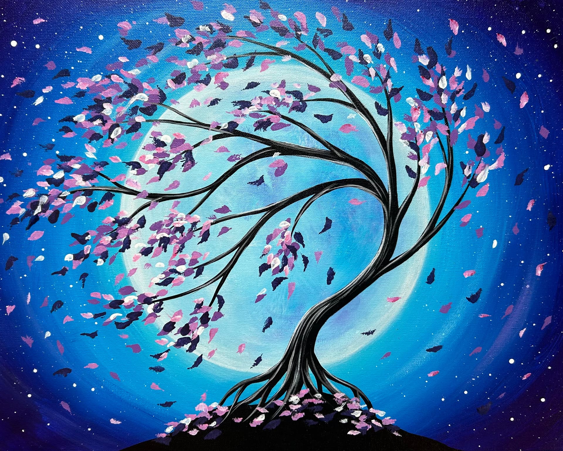 Moonlight Cherry Blossoms