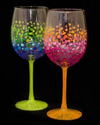 Colorful Circles Wine Glasses