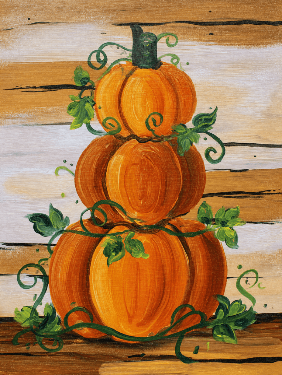 Autumn Stacked Pumpkin Trio