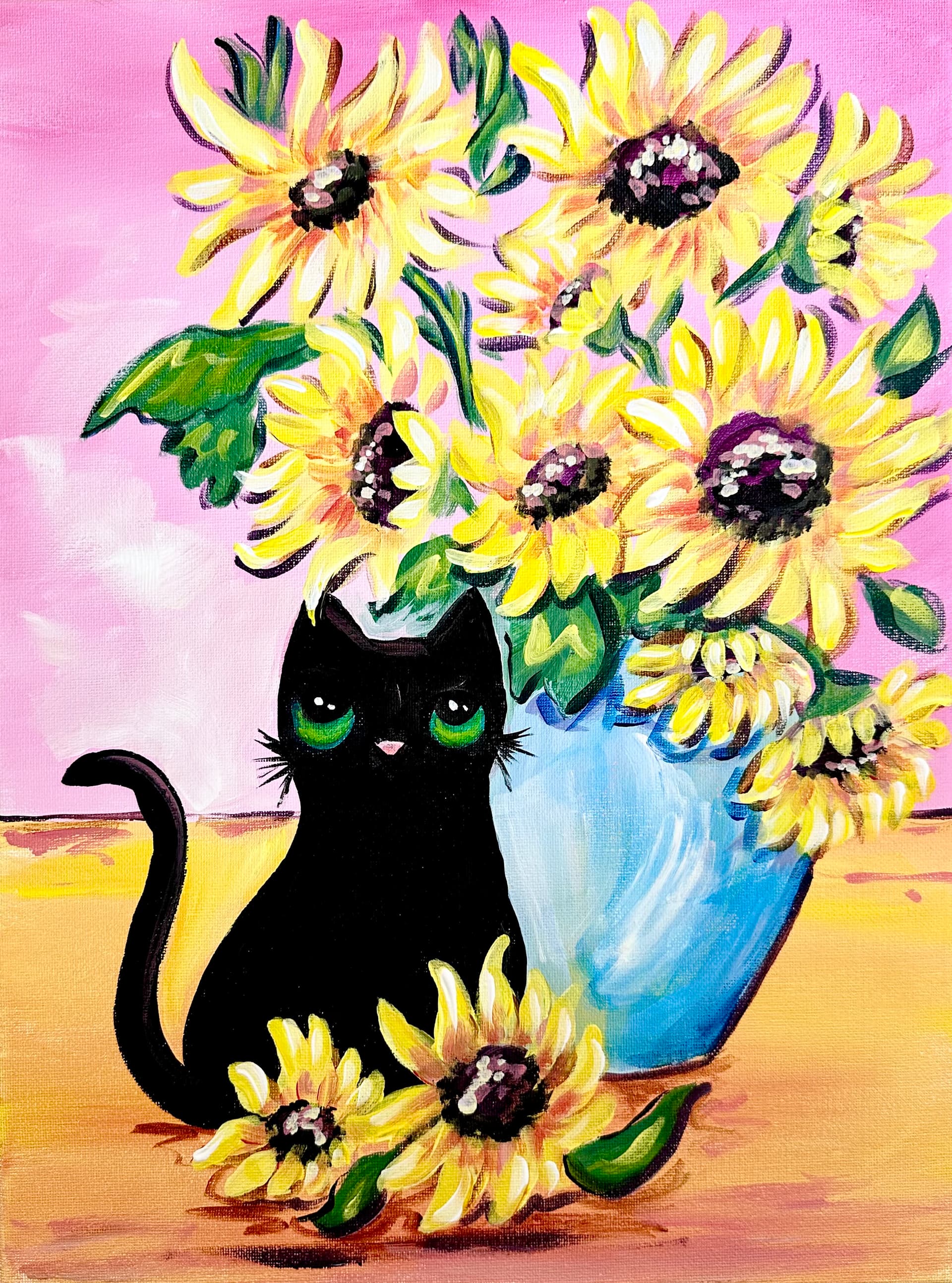 Van Gogh's Sunflower Cat